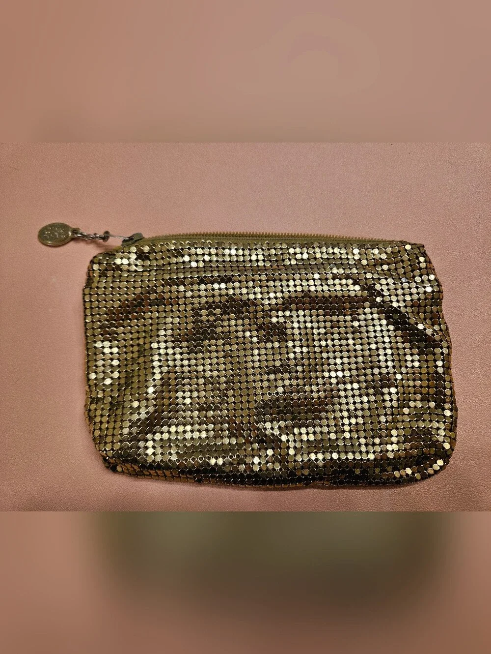 Whiting & Davis Gold Mesh Zip Pouch
